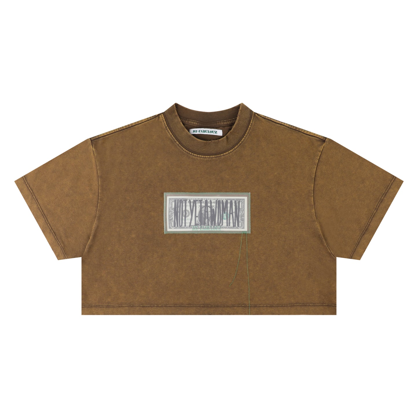“NOT YET A WOMAN” DOLLAR CROP TEE SAND YELLOW